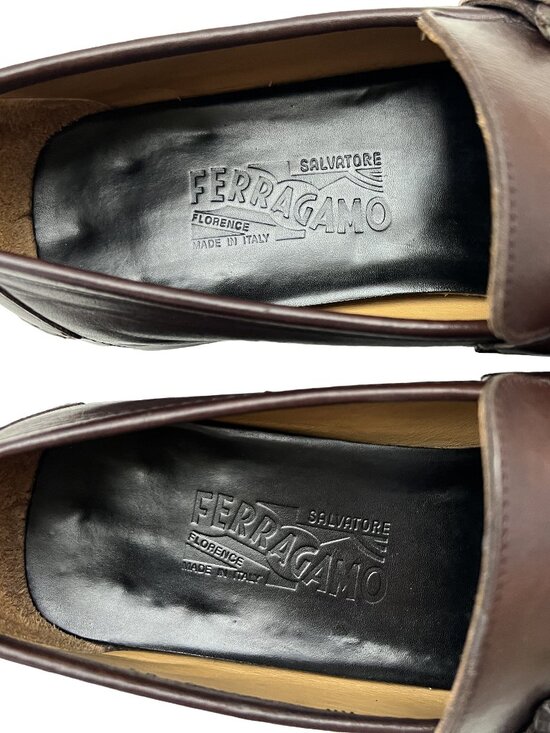 $1090 Salvatore Ferragamo Mens Silver Gancini Bit Leather Shoes Loafers 8.5 E main image 8